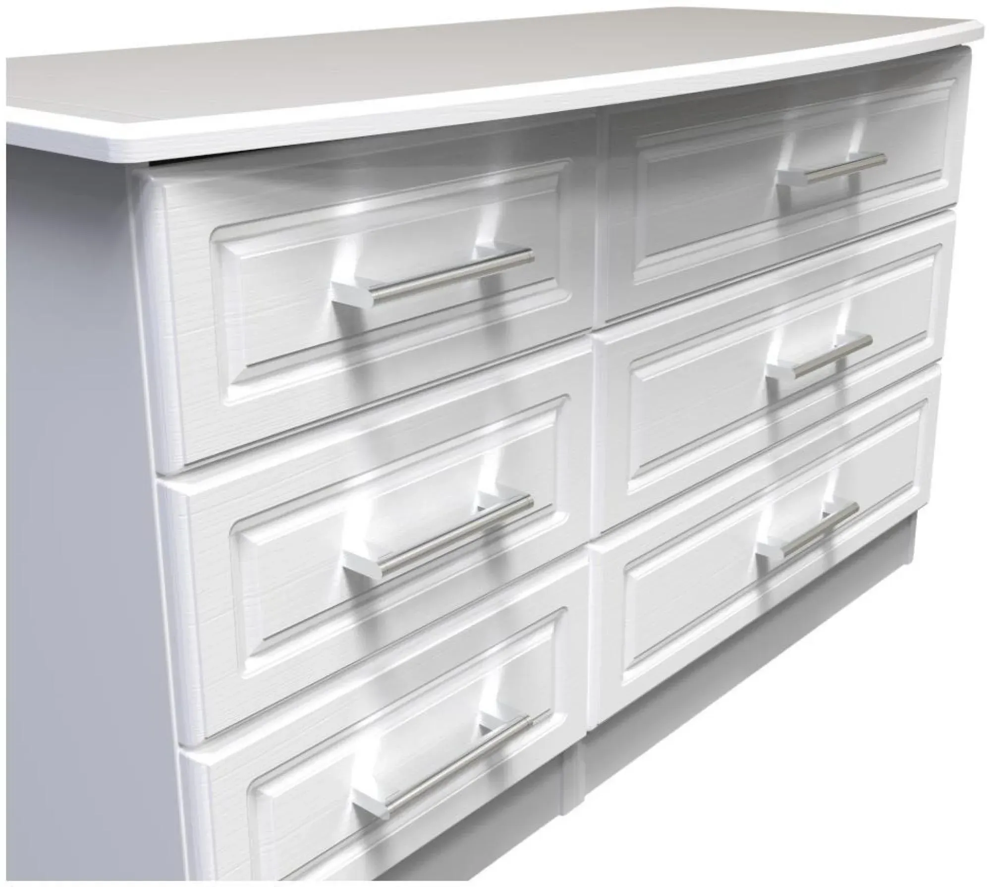 Gina 6 Drawer Midi Dresser - White