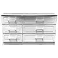 Gina 6 Drawer Midi Dresser - White