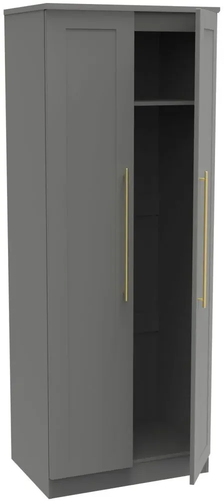 Haworth 2 Door Tall Wardrobe - Dusk Grey