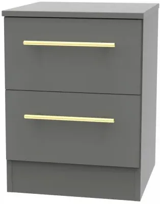 Haworth 2 Drawer Bedside Cabinet - Dusk Grey image