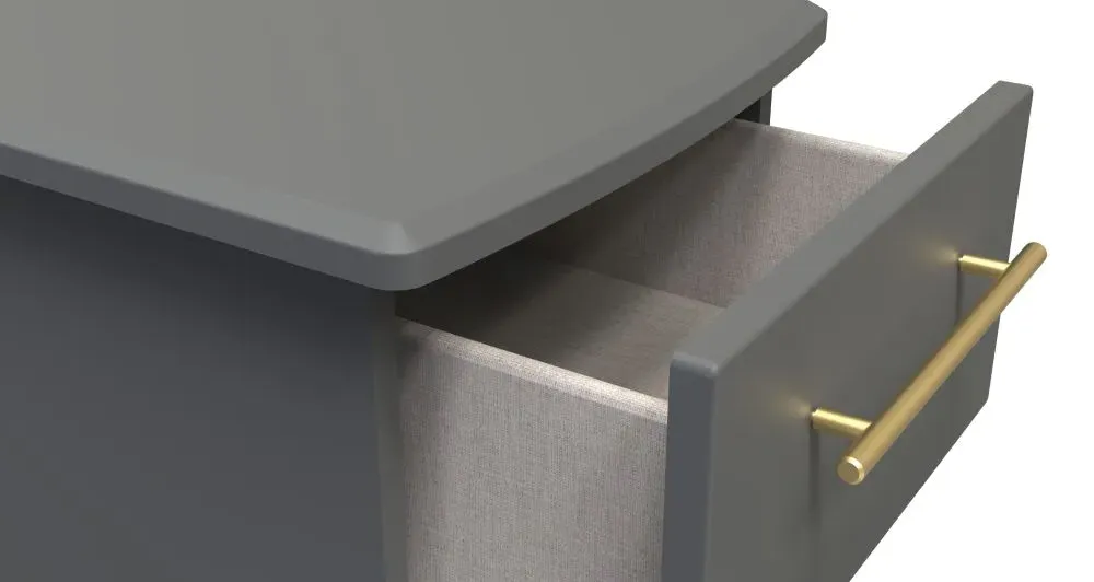 Haworth 3 Drawer Bedside Cabinet - Dusk Grey