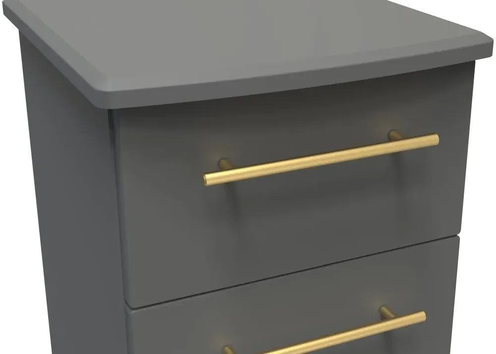 Haworth 3 Drawer Bedside Cabinet - Dusk Grey