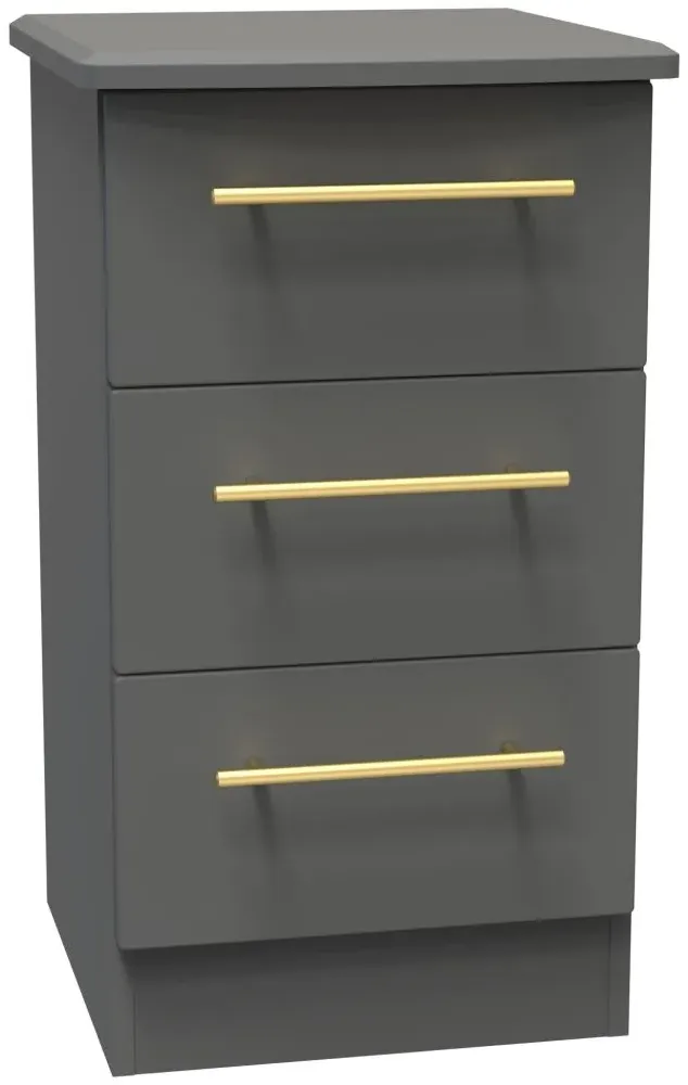 Haworth 3 Drawer Bedside Cabinet - Dusk Grey