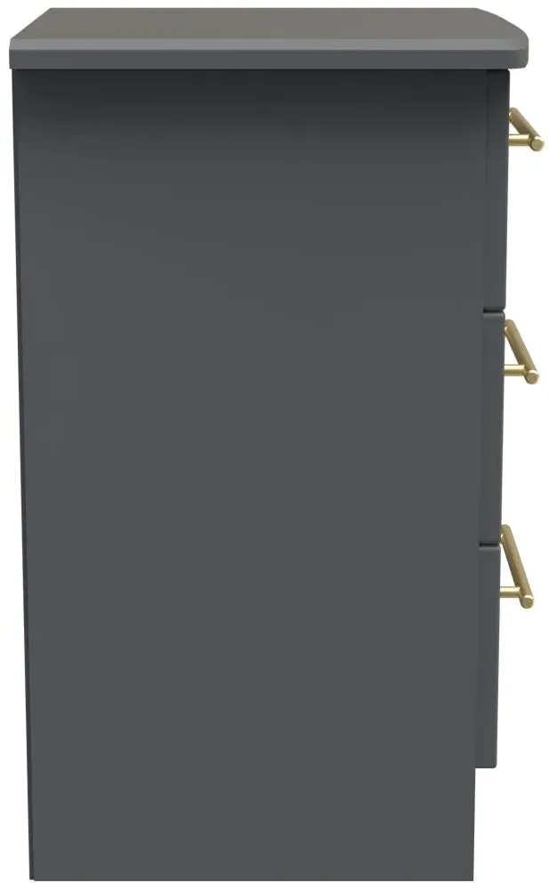 Haworth 3 Drawer Bedside Cabinet - Dusk Grey