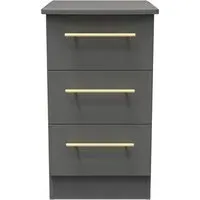 Haworth 3 Drawer Bedside Cabinet - Dusk Grey