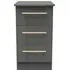 Haworth 3 Drawer Bedside Cabinet - Dusk Grey