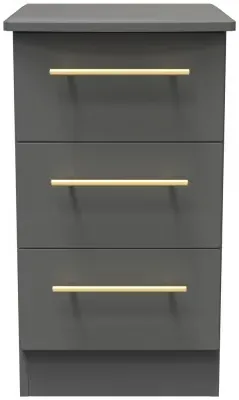 Haworth 3 Drawer Bedside Cabinet - Dusk Grey image