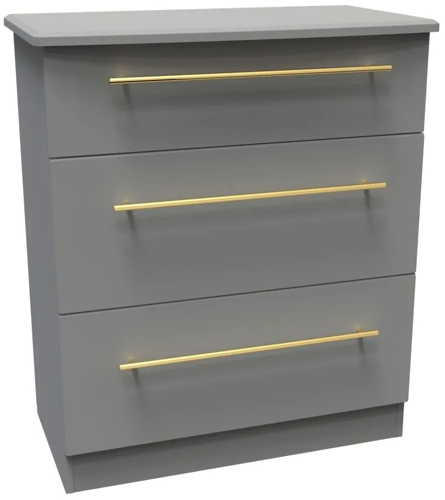 Haworth 3 Drawer Small Chest - Dusk Grey