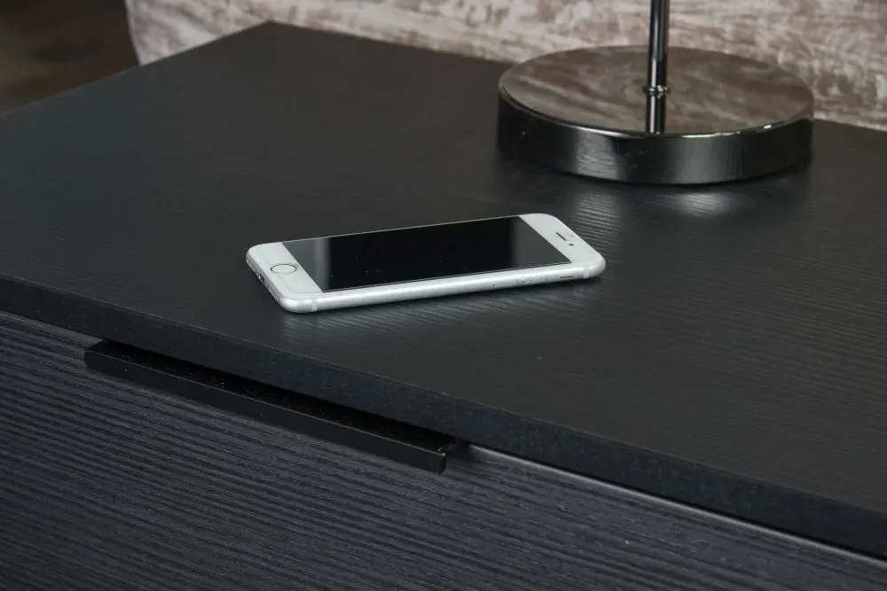 Hong Kong 1 Drawer Bedside Cabinet - Black