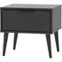 Hong Kong 1 Drawer Bedside Cabinet - Black
