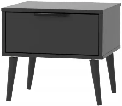 Hong Kong 1 Drawer Bedside Cabinet - Black image