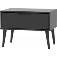 Hong Kong 1 Drawer Bedside Cabinet - Black