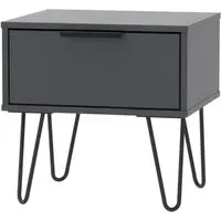 Hong Kong 1 Drawer Bedside Cabinet - Graphite