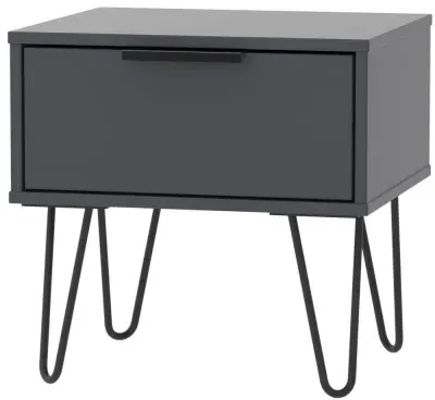 Hong Kong 1 Drawer Bedside Cabinet - Graphite