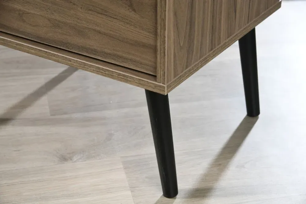 Hong Kong 1 Drawer Bedside Cabinet - Walnut