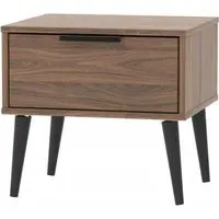 Hong Kong 1 Drawer Bedside Cabinet - Walnut