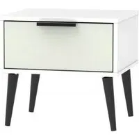 Hong Kong 1 Drawer Bedside Cabinet with Wooden Legs - Cashmere