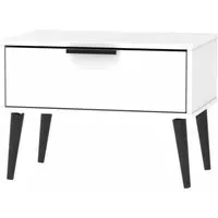 Hong Kong 1 Drawer Wide Bedside Cabinet - White