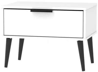 Hong Kong 1 Drawer Wide Bedside Cabinet - White