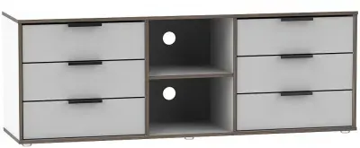 Hong Kong 150cm TV Unit with Glides Legs - Grey, White