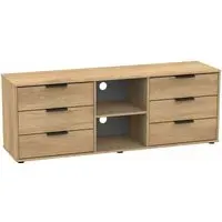 Hong Kong 150cm TV Unit with Glides Legs - Nebraska Oak