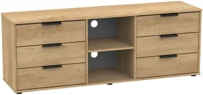 Hong Kong 150cm TV Unit with Glides Legs - Nebraska Oak