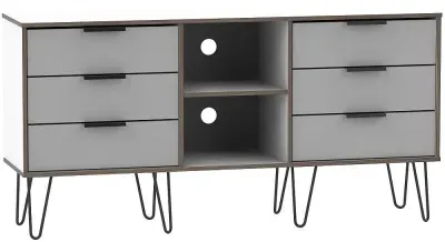 Hong Kong 150cm TV Unit with Hairpin Legs - Grey