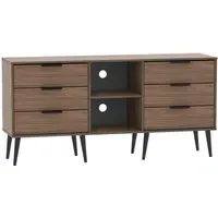 Hong Kong 150cm TV Unit with Wooden Legs - Carini Walnut