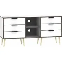 Hong Kong 150cm TV Unit with Wooden Legs - White