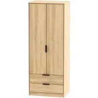 Hong Kong 2 Door 2 Drawer Tall Wardrobe - Oak Effect