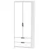 Hong Kong 2 Door 2 Drawer Tall Wardrobe - White