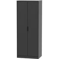 Hong Kong 2 Door Tall Wardrobe - Black