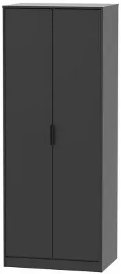 Hong Kong 2 Door Tall Wardrobe - Black