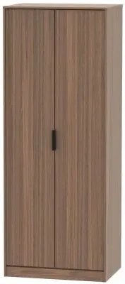 Hong Kong 2 Door Tall Wardrobe - Carini Walnut