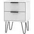 Hong Kong 2 Drawer Bedside Cabinet with Hairpin Legs - Grey