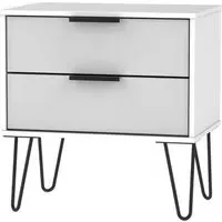 Hong Kong 2 Drawer Midi Chest with Hairpin Legs - Grey