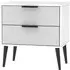 Hong Kong 2 Drawer Midi Chest with Wooden Legs - Grey