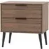 Hong Kong 2 Drawer Midi Chest with Wooden Legs - Walnut