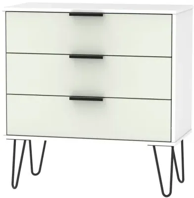 Hong Kong 3 Drawer Midi Chest with Hairpin Legs - Cashmere