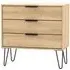 Hong Kong 3 Drawer Midi Chest with Hairpin Legs - Oak