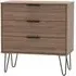 Hong Kong 3 Drawer Midi Chest with Hairpin Legs - Walnut