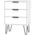 Hong Kong 3 Drawer Midi Chest with Hairpin Legs - White