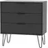 Hong Kong 3 Drawer Small Chest with Hairpin Legs - Black