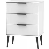 Hong Kong 3 Drawer Small Chest with Wooden Legs - Grey