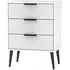 Hong Kong 3 Drawer Small Chest with Wooden Legs - Grey