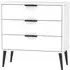 Hong Kong 3 Drawer Small Chest with Wooden Legs - White