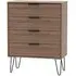 Hong Kong 4 Drawer Chest with Hairpin Legs - Walnut