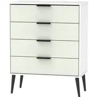 Hong Kong 4 Drawer Chest with Wooden Legs - Cashmere
