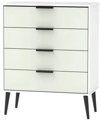 Hong Kong 4 Drawer Chest with Wooden Legs - Cashmere