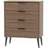Hong Kong 4 Drawer Chest with Wooden Legs - Walnut